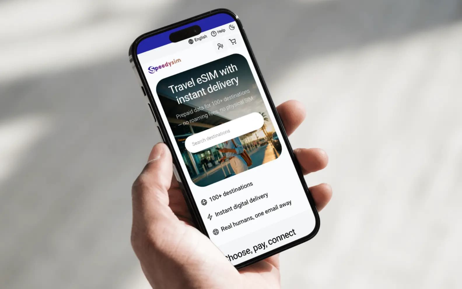 Browse travel eSIM data plans